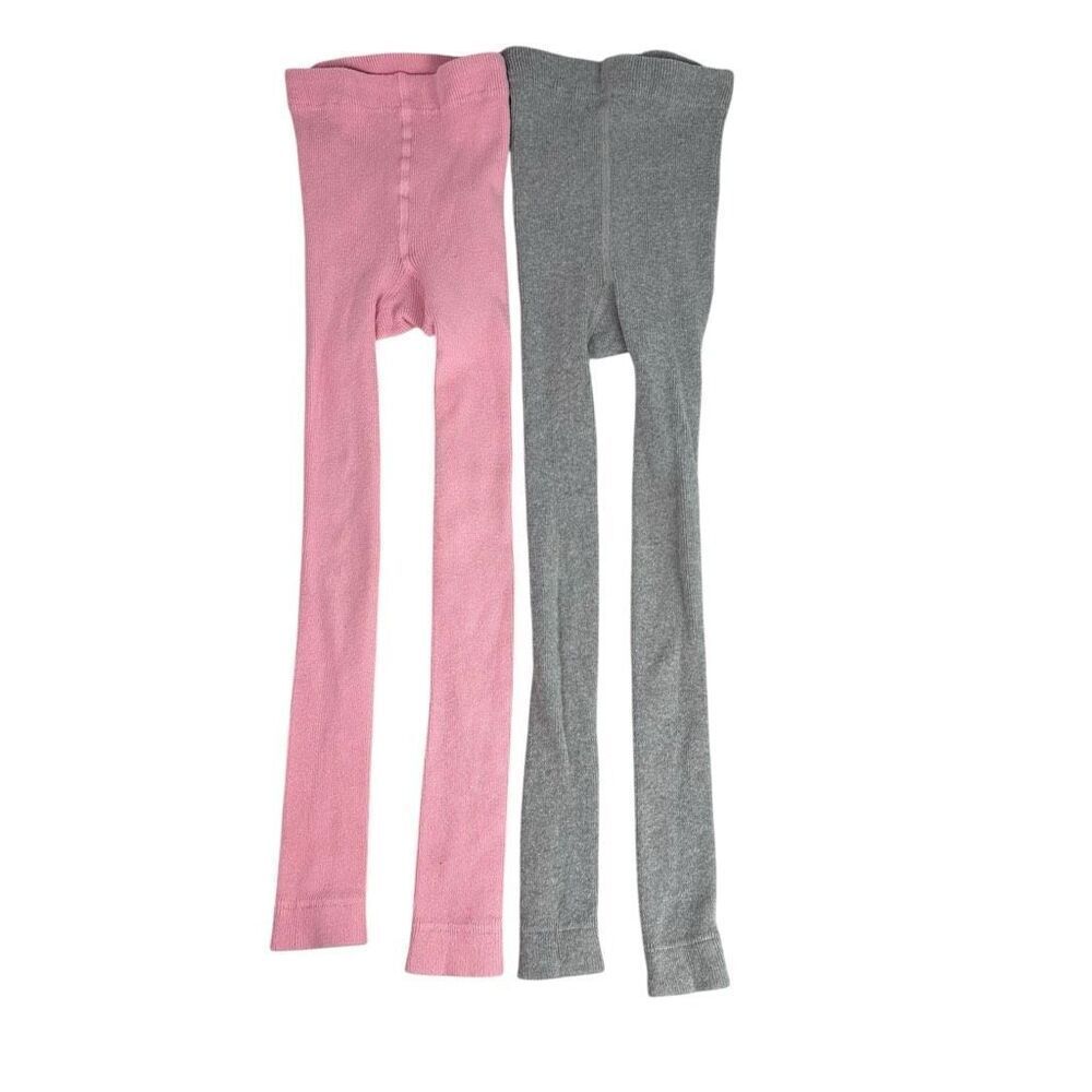 Hanna Andersson 130 / 8 Tights Gray & Pink